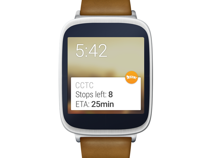 Screenshot of our smartwatch app